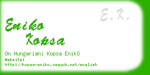 eniko kopsa business card